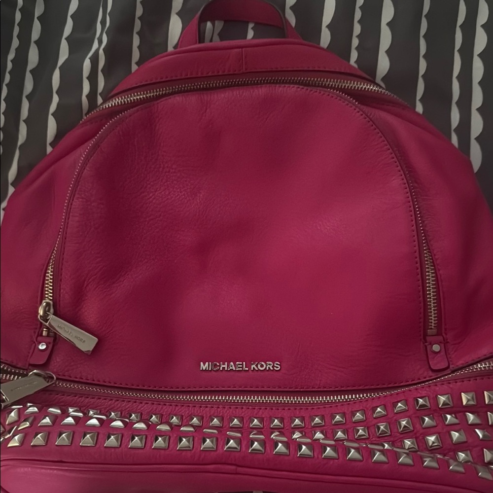 Michael Kors Fuchsia Studded Backpack
